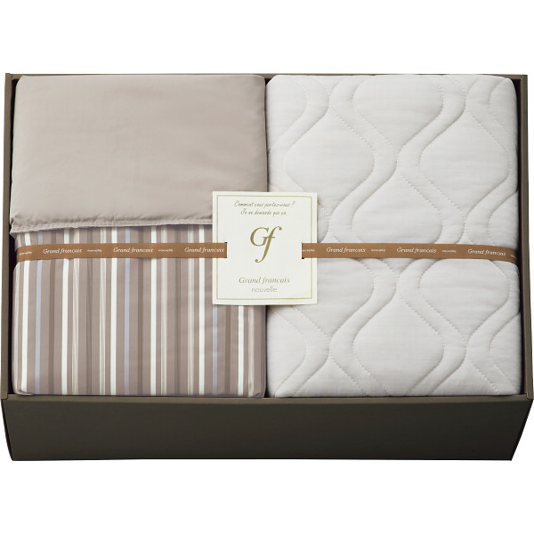 グランフランセヌーベル　ウォッシャブルケット＆接触冷感敷パット　ブラウン