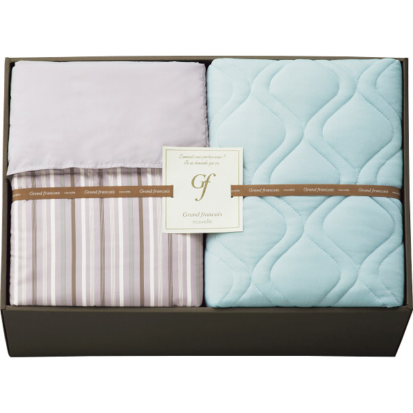 グランフランセヌーベル　ウォッシャブルケット＆接触冷感敷パット　グレージュ