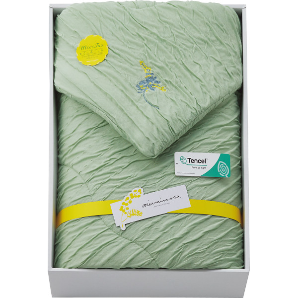 ミアミモザ　もこふあニット肌ふとん　グリーン