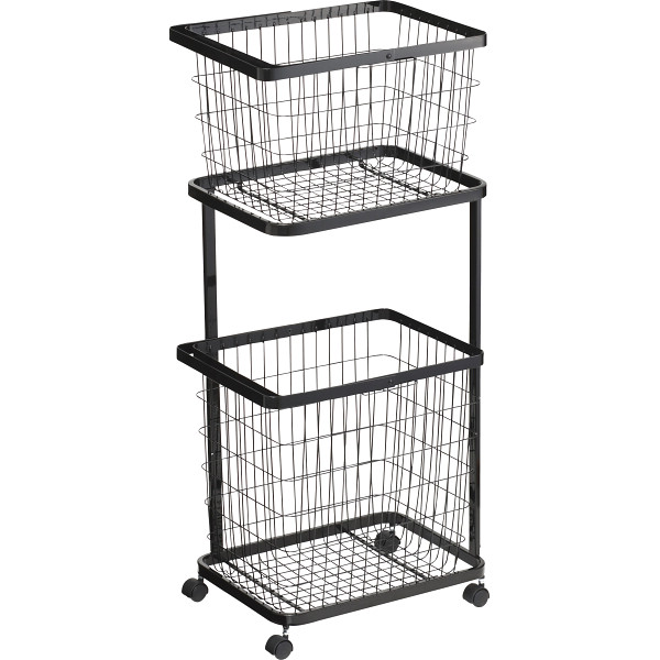 ランドリーワゴン＋バスケット　ブラック