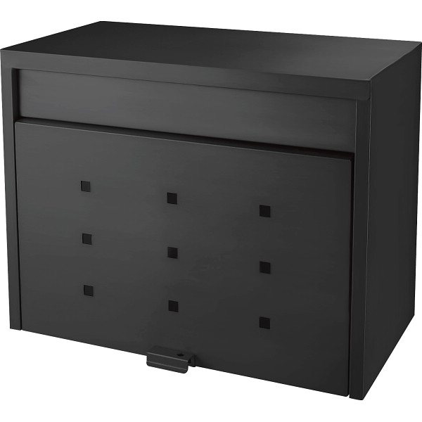 大型郵便ポスト（シール付）　マットブラック