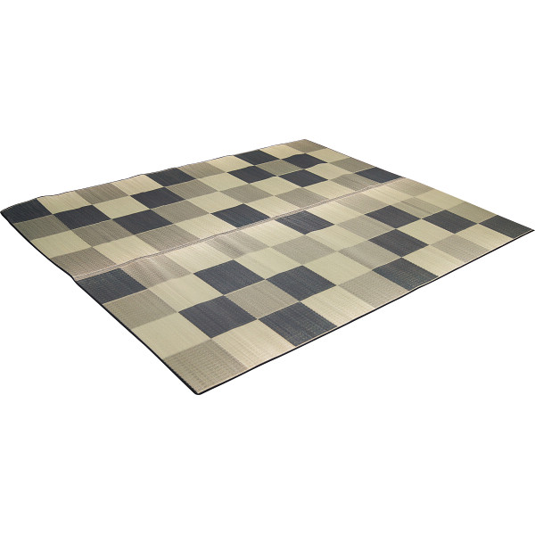 日本製　ＩＧＵＳＡラグ＜ブロック＞　グレー