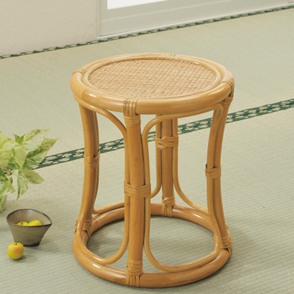 籐スツール　２個組