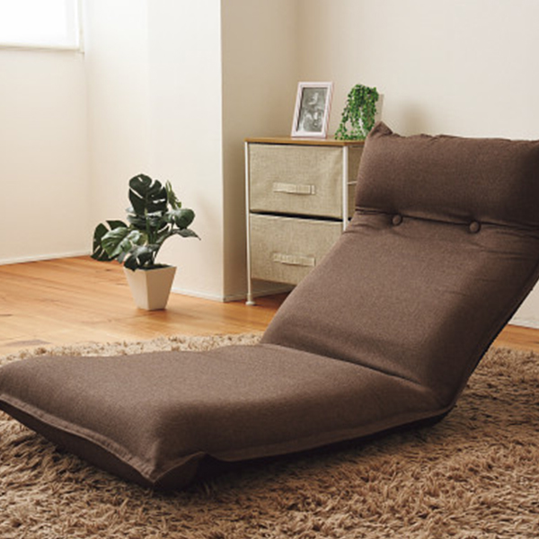 低反発リクライニングフロアチェア　ブラウン