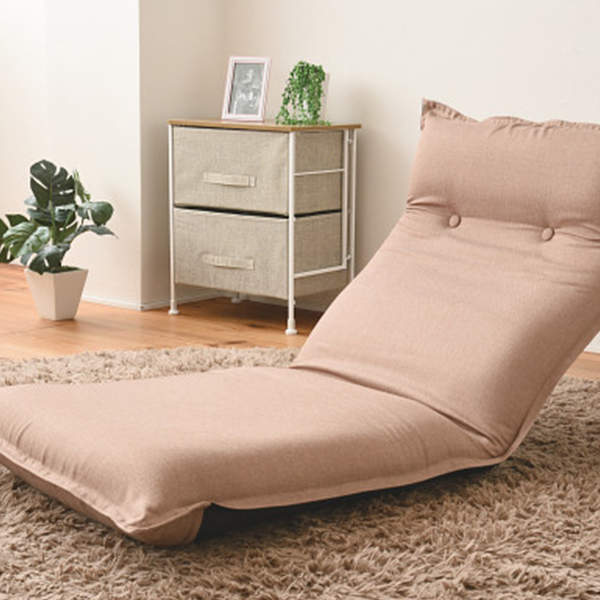 低反発リクライニングフロアチェア　ベージュ