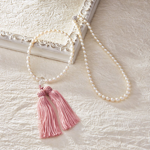 パールネックレス・念珠セット　ホワイト