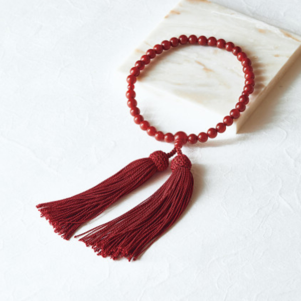 女性用片手念珠　メノウ共仕立・正頭