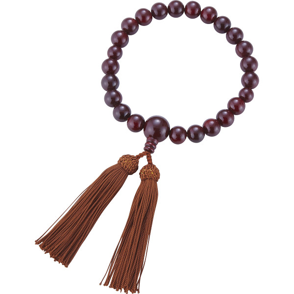 男性用片手念珠　紫檀２２玉共仕立・人頭