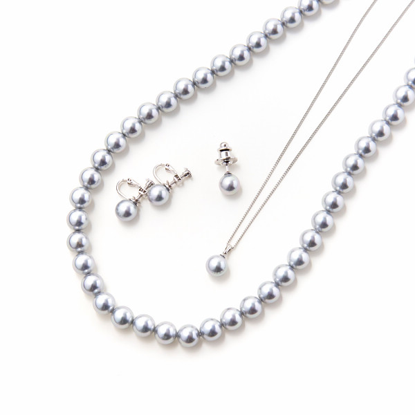 ユキコハナイ　ロングパール４点セット　グレー