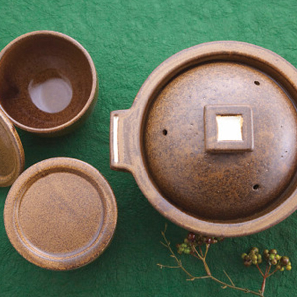 信楽焼　Ｈａｎｇｏｕｔ　ごはん鍋３合用（おひつ付）