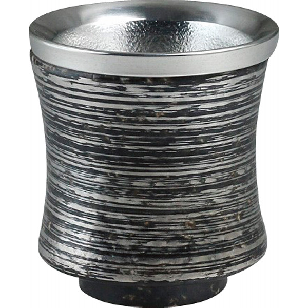 錫陶盃　銀色刷毛