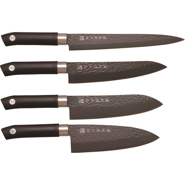 濃州孫六作　黒打和包丁４本セット