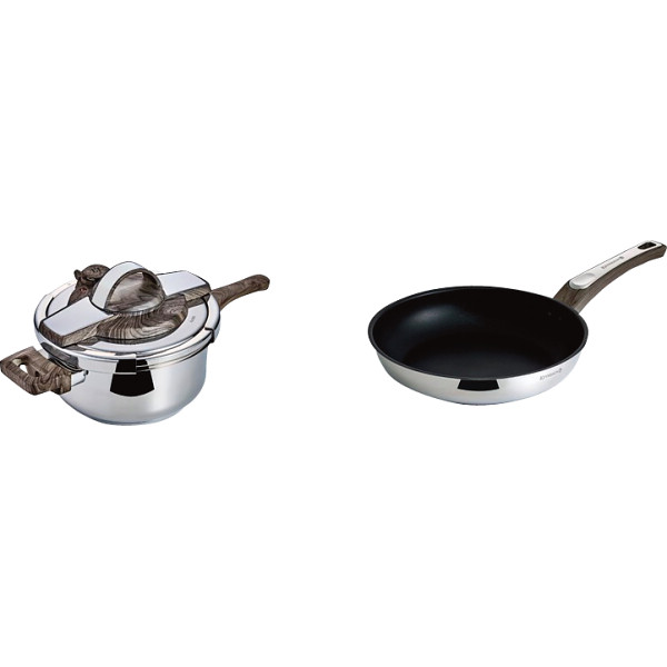 ケヴンハウン　木目圧力鍋＆フライパンセット