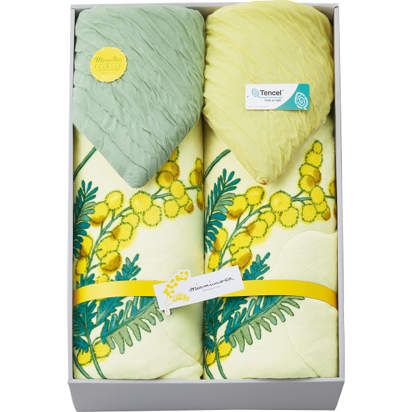 ミアミモザ　もこふあニット＆マイクロ　リバーシブル肌ふとん２枚セット