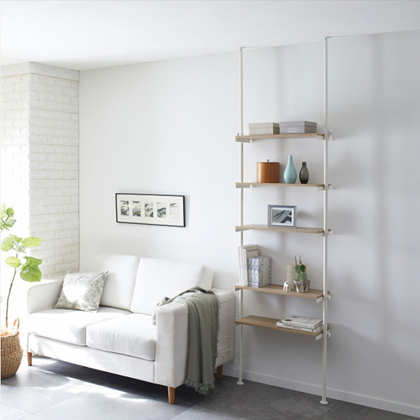 突っ張りオープンラック　ナチュラル