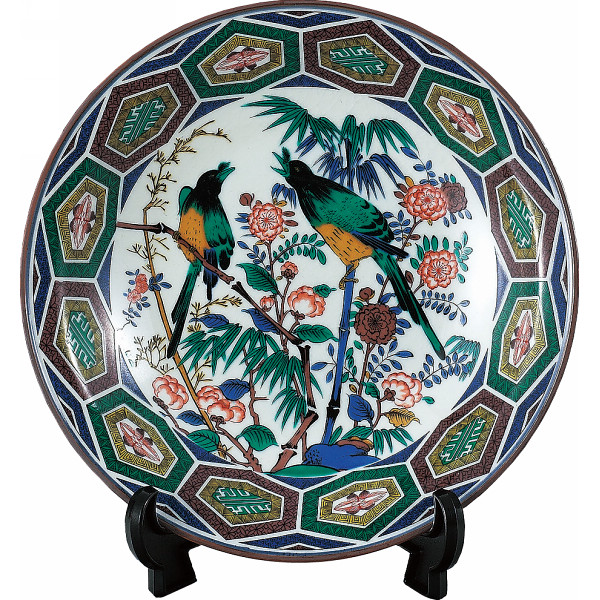 九谷焼　古九谷花鳥　１０号飾皿