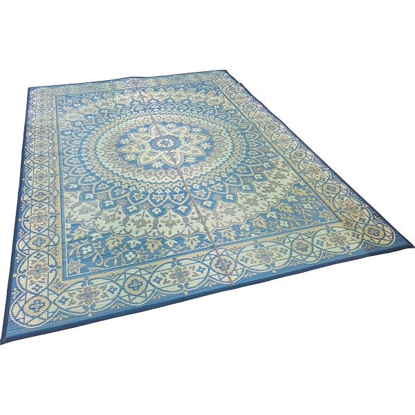 メダリオン柄国産い草ラグ　グレー