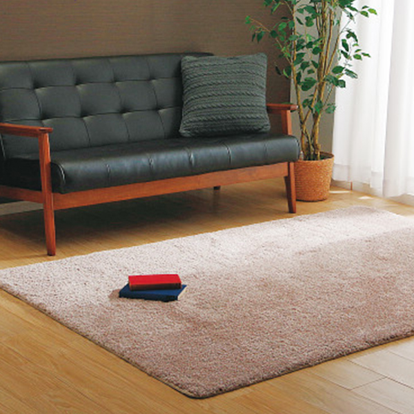 洗えるシャギーラグ　１３０　ベージュ