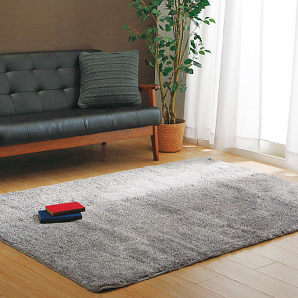 洗えるシャギーラグ　１３０　グレー
