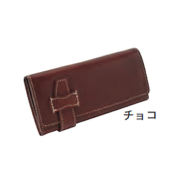 ｍ，ｉ，ｕ，ｏ．ｊ　ヌメ革　長財布　チョコ