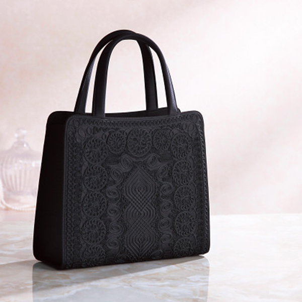 岩佐　コード刺繍トートバッグ・袱紗セット　ブラック