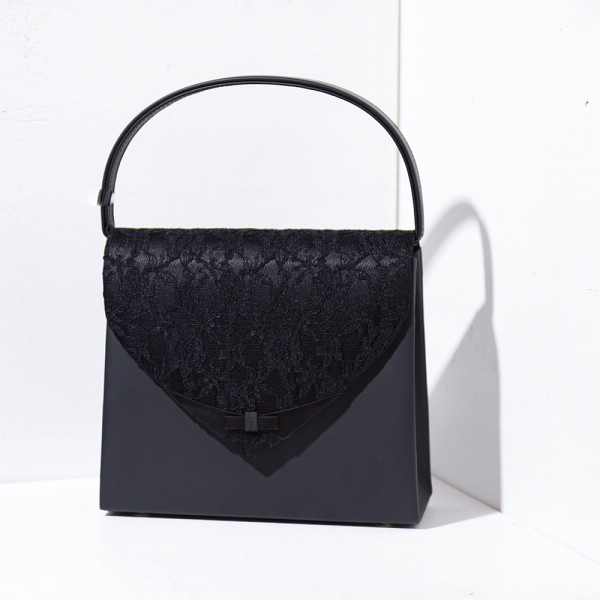 レース付きフォーマルバッグ　ブラック