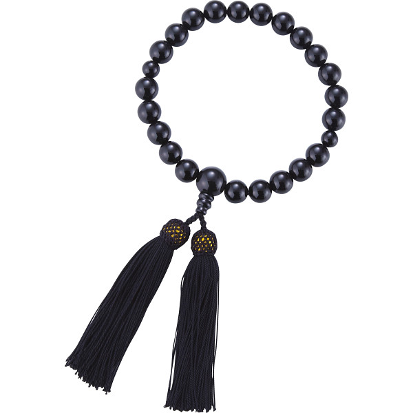 男性用片手念珠　オニキス２２玉共仕立・正頭