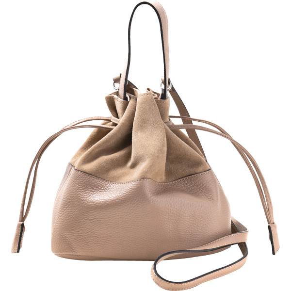 アントネッロマージ　イタリア製２ＷＡＹ巾着バッグ　トープ