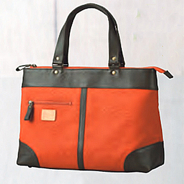ＨａＬ　倉敷産帆布×姫路レザー　ベーシックトート　テラコッタ