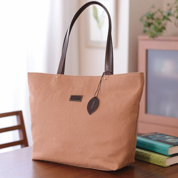 日本製柿渋染めバケット型トートバッグ