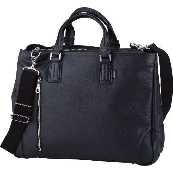 帆布ＰＵコーティング　トート型ビジネス　ブラック