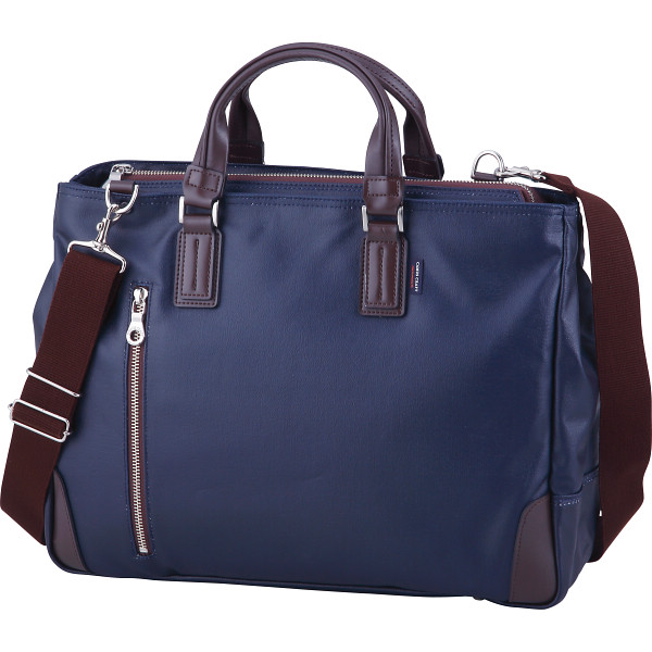 帆布ＰＵコーティング　トート型ビジネス　ネイビー