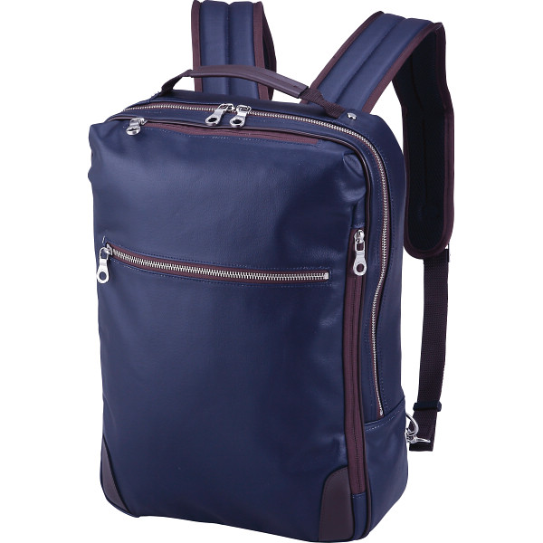 帆布ＰＵコーティング　ビジネスリュック　ネイビー