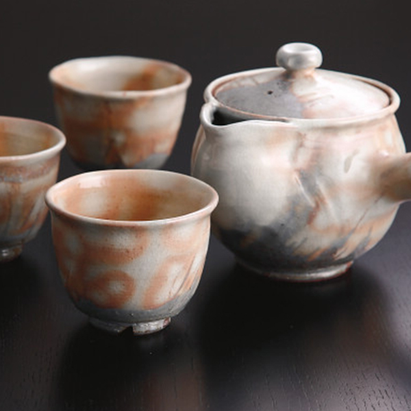 萩焼　松尾邑華作　御本手　番茶器揃