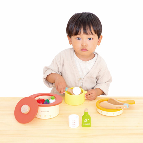 ウッディプッディ　磁石のおままごととなべフライパンセット