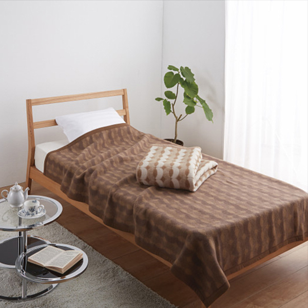 グランフランセヌーベル　ウール毛布　ブラウン