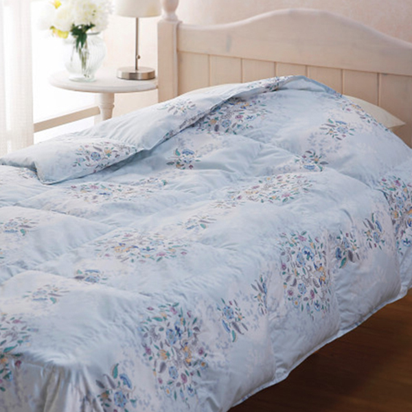 ミントン　羽毛肌掛けふとん　ブルー