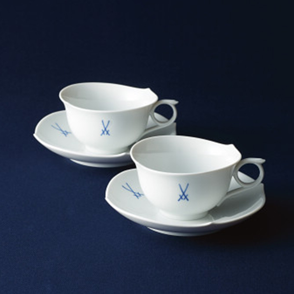 マイセン　剣マーク　ペア　ティーカップ＆ソーサー