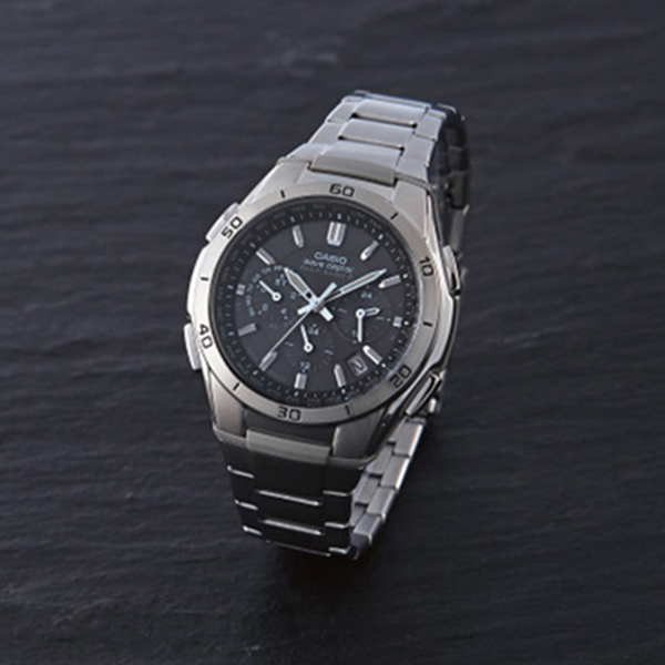 カシオ　ソーラー電波　メンズ腕時計　ブラック