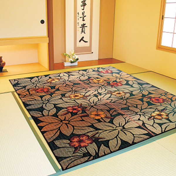 日本製い草ラグ　ブラック