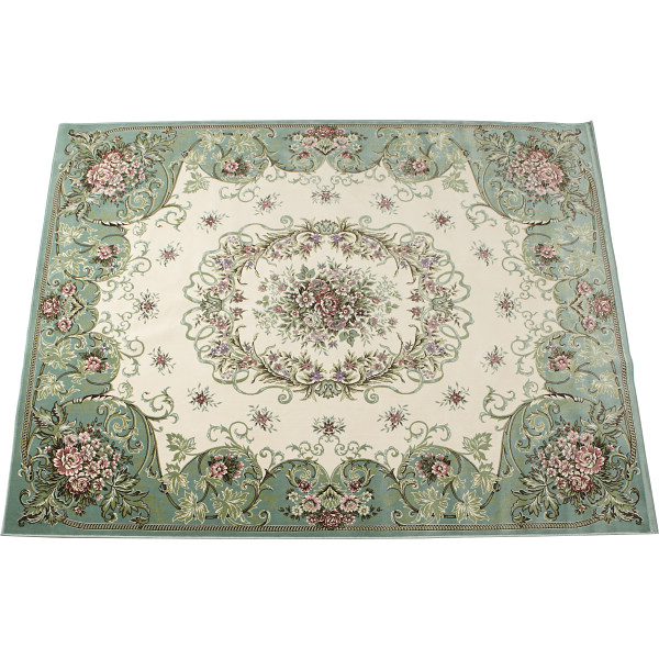 日本製　モケット織ラグ　グリーン