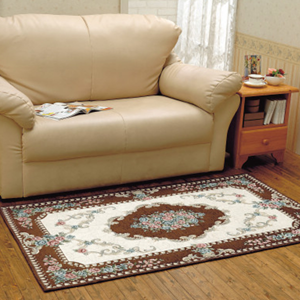 イタリア製ゴブラン織ラグ　ブラウン