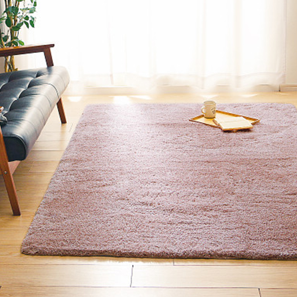 洗えるシャギーラグ　ベージュ