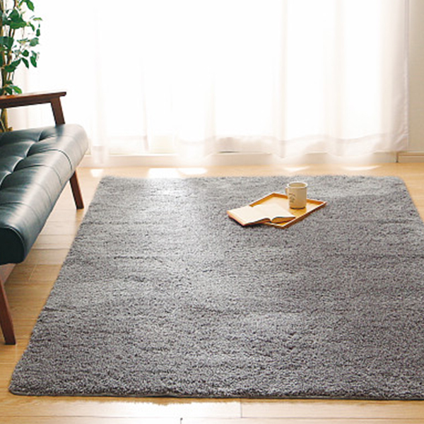 洗えるシャギーラグ　グレー