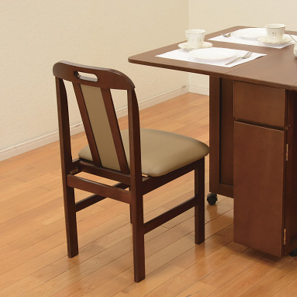 ダイニングチェア２脚組　ダークブラウン