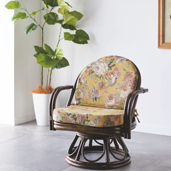 籐回転座椅子（ハイタイプ）