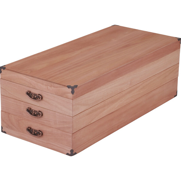 柿渋染め総桐衣裳ケース３段