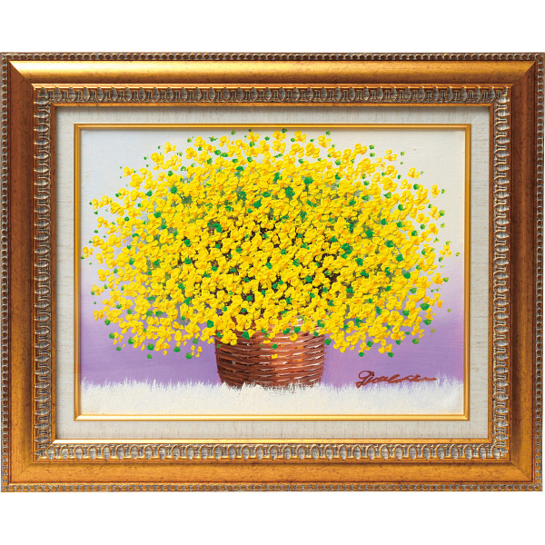 手描き油絵　「黄色のブーケ」