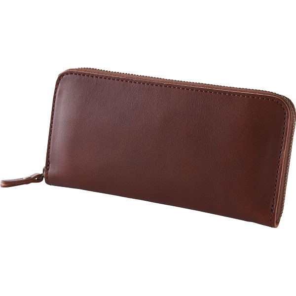 ｍ，ｉ，ｕ，ｏ．ｊ　ヌメ革　長財布（ユニセックス）　チョコ