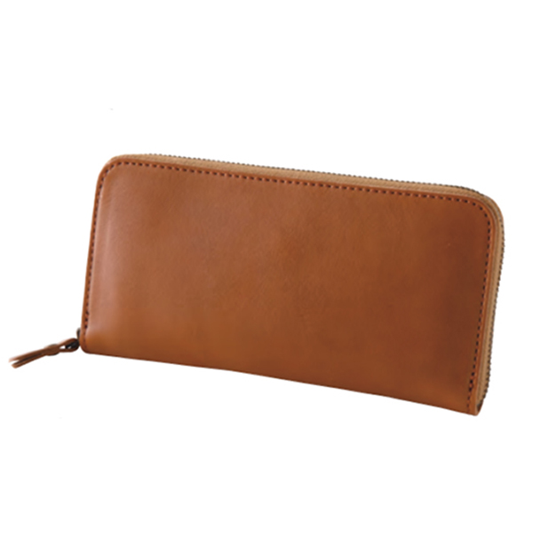 ｍ，ｉ，ｕ，ｏ．ｊ　ヌメ革　長財布（ユニセックス）　キャメル